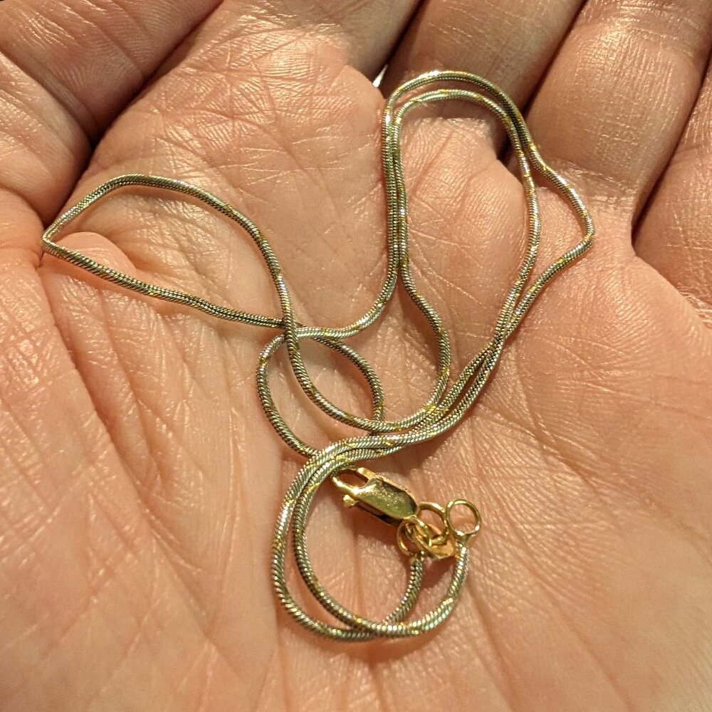 14k Yellow and White Gold Snake Chain